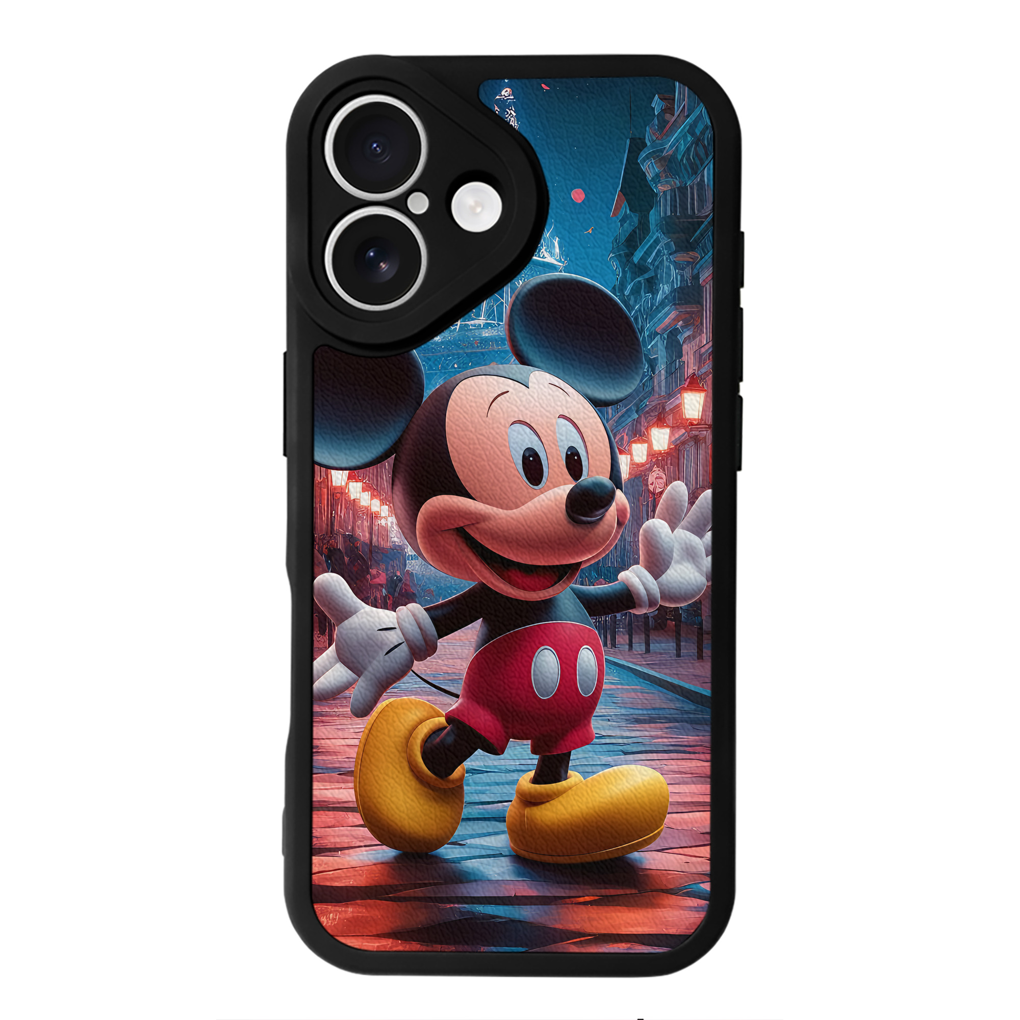 （画像用） ミッキーマウス Mickey Mouse 【iPhone 16シリーズ対応】シリコンスマホケース（レザー調） 材質：シリコン